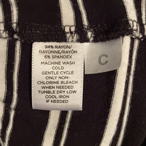 Loft Soft and Stretchy Fit and Flare black/white striped skirt - Picture 7 of 7